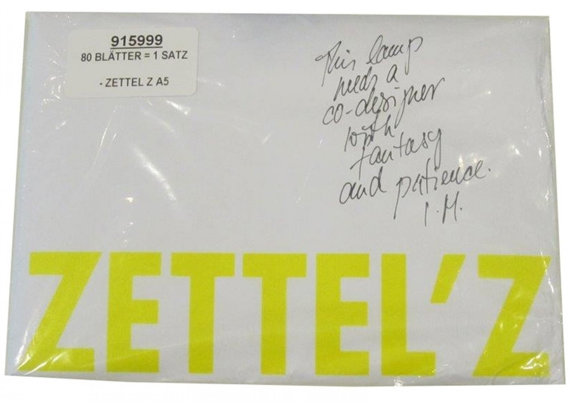 Set of papers for the Zettel Z 5 lamp Ingo Maurer
